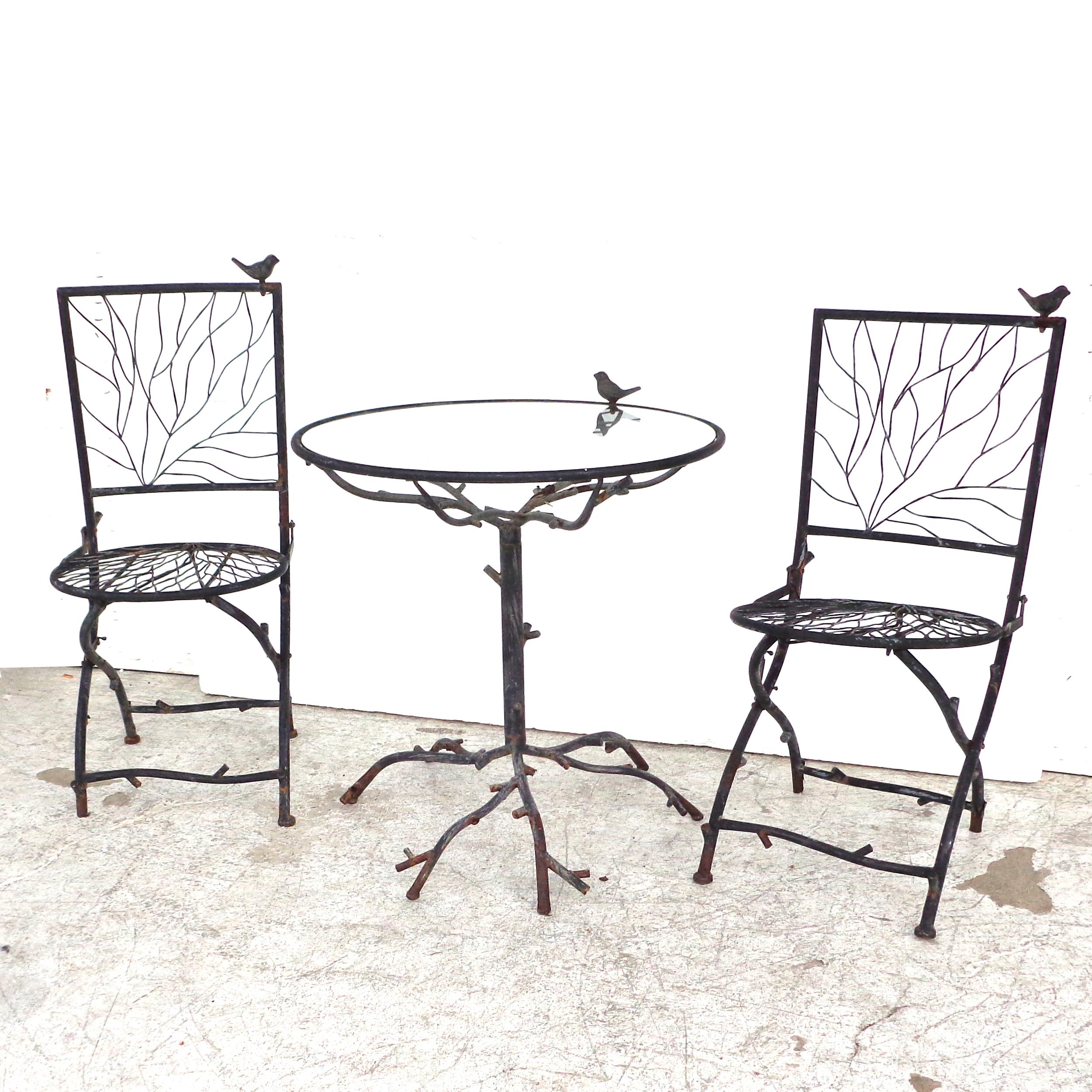 Modern Set of Giocametti Style Bistro Table and Chairs