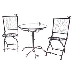 Used Set of Giocametti Style Bistro Table and Chairs