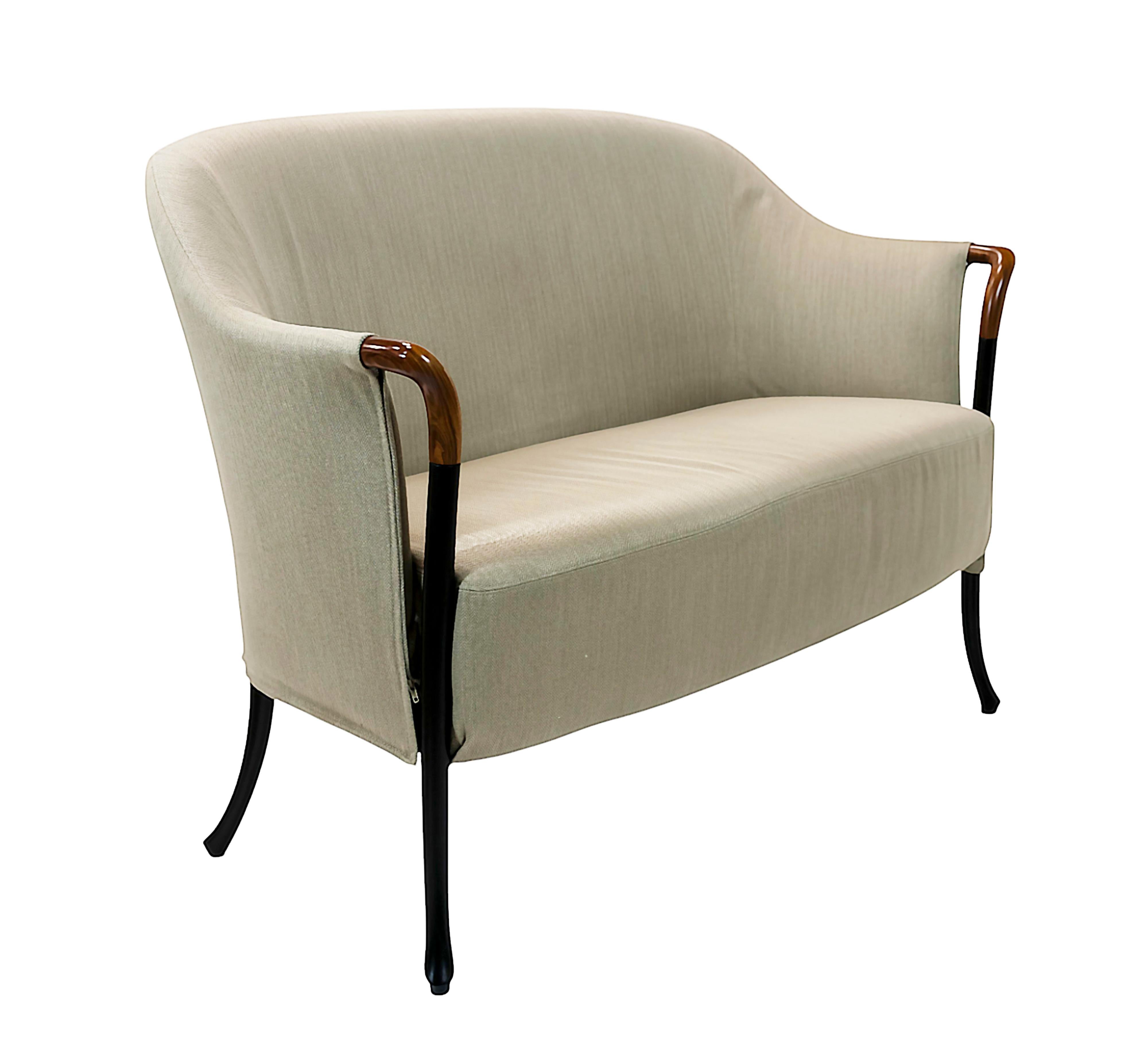 Mid-Century moderno Set di divani/divani Giorgetti Progetti con pouf di Umberto Asnago in vendita