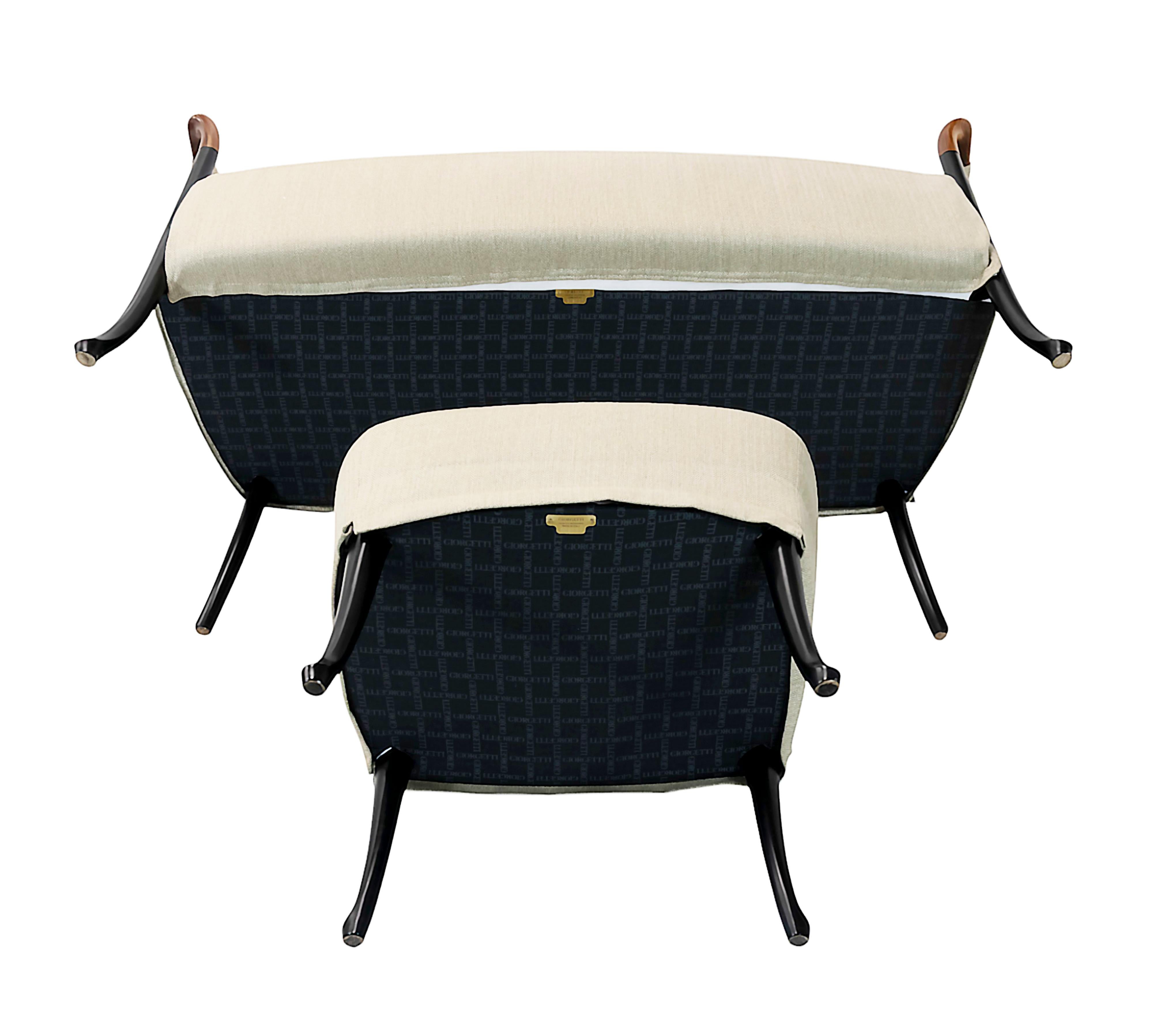 XX secolo Set di divani/divani Giorgetti Progetti con pouf di Umberto Asnago in vendita