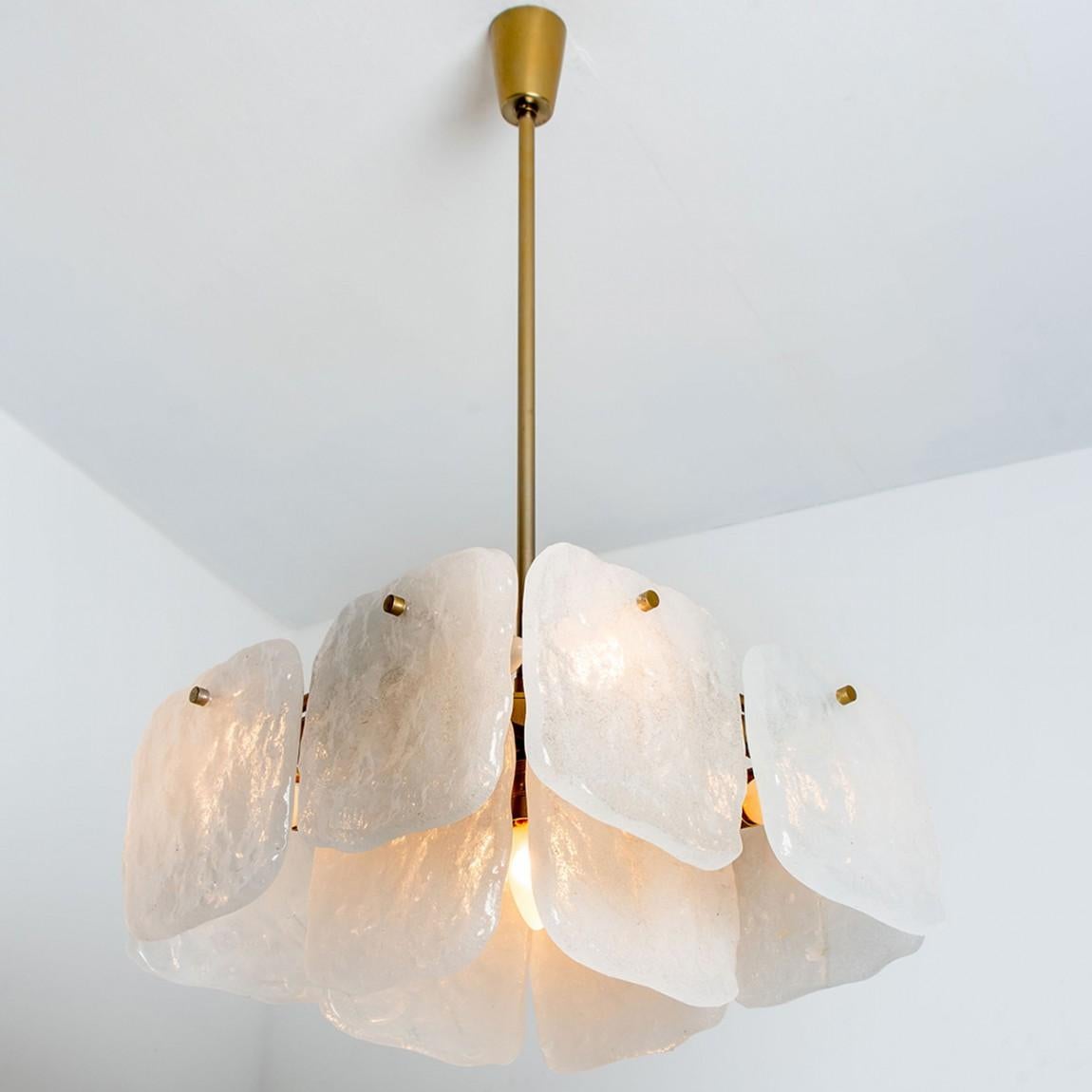 Set of Glass and Brass Light Fixtures Designed by J.T Kalmar, Austria, 1960s For Sale 5