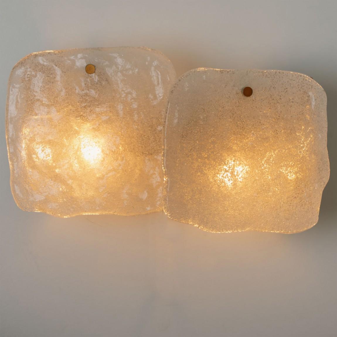 Set of Glass and Brass Light Fixtures Designed by J.T Kalmar, Austria, 1960s For Sale 10