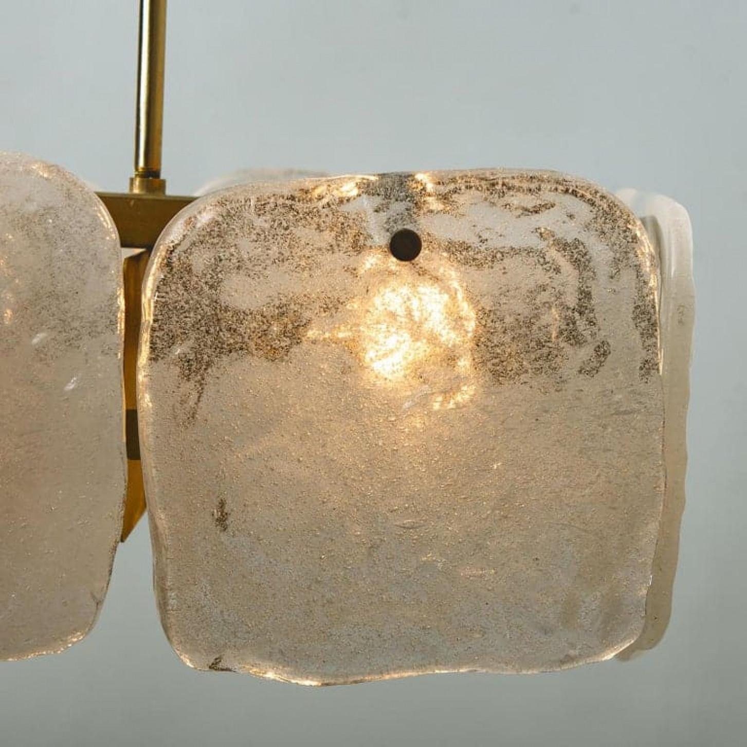 Conjunto de lámparas de cristal y latón diseñadas por J.T. Kalmar, Austria, años 60 Cepillado en venta