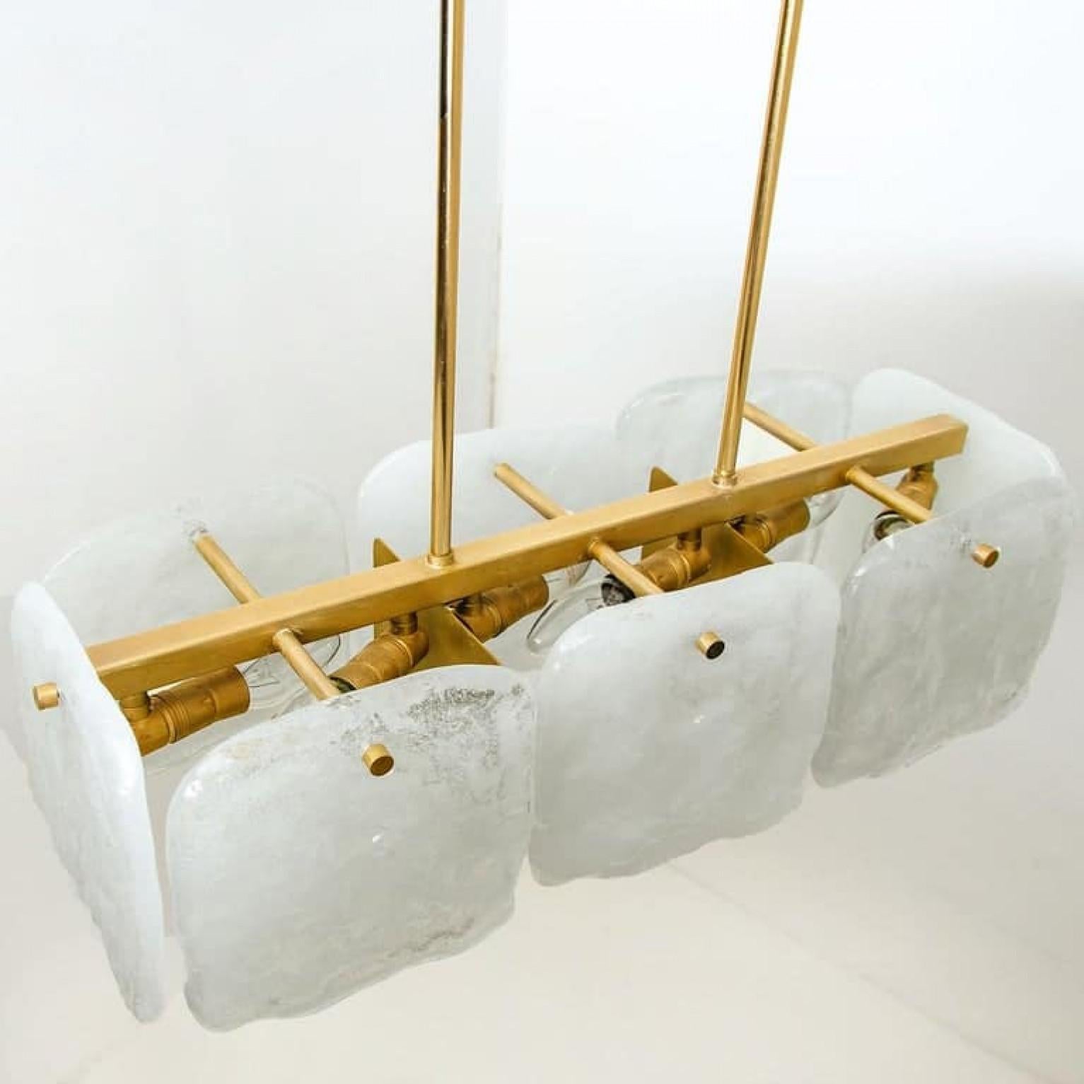 Conjunto de lámparas de cristal y latón diseñadas por J.T. Kalmar, Austria, años 60 Latón en venta