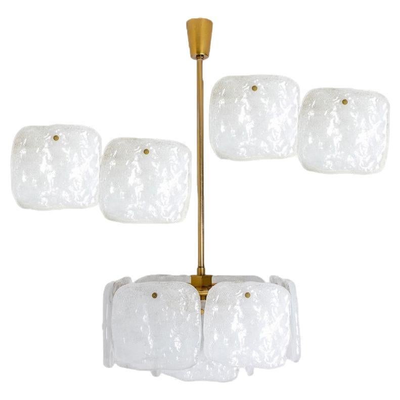 Set di lampade in vetro e ottone disegnate da J.T. Kalmar, Austria, anni '60
