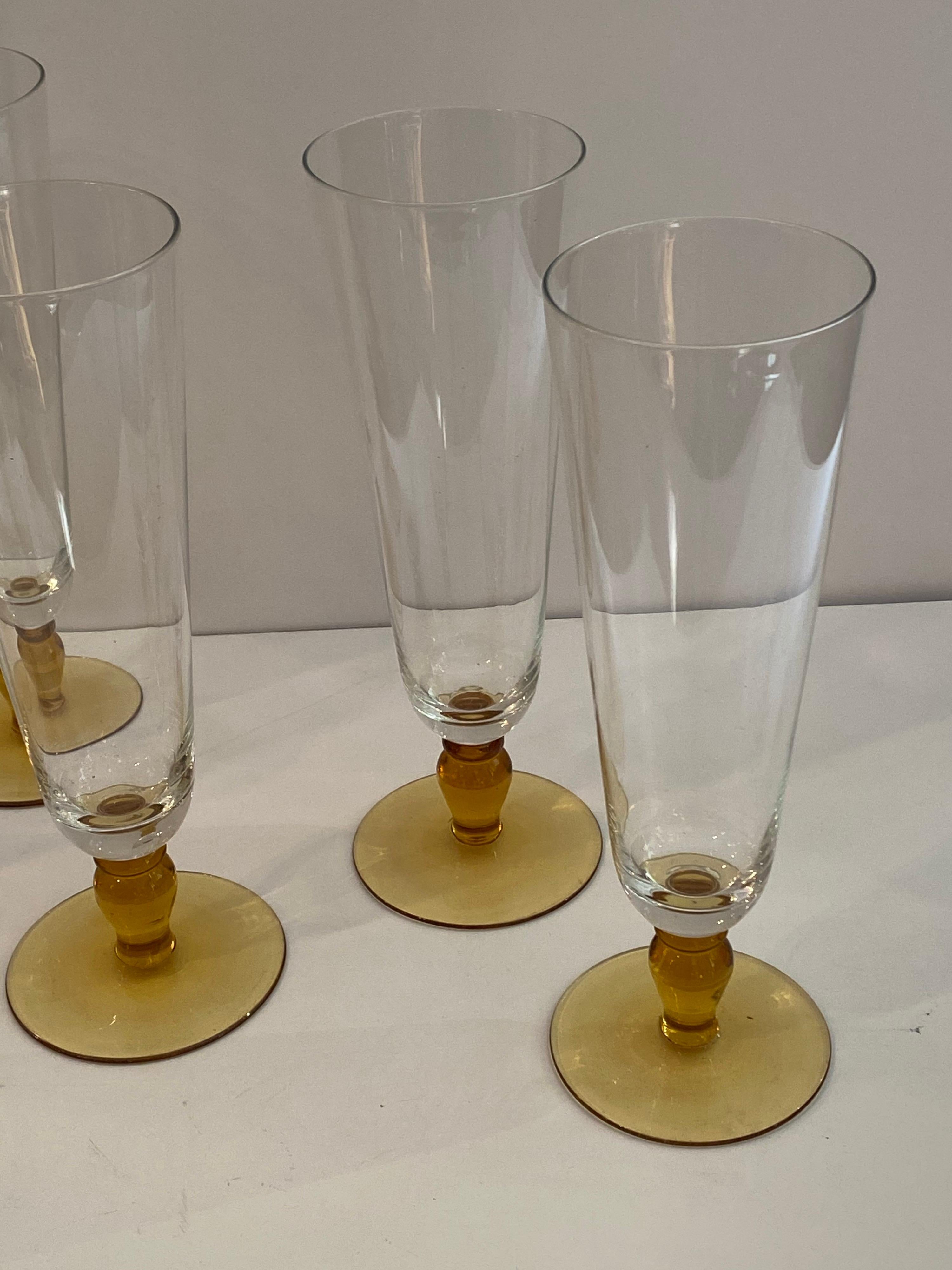Mid-Century Modern Set of Glass Beer Pilsners