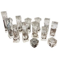 Set of Glass Candlesticks or Sculptures