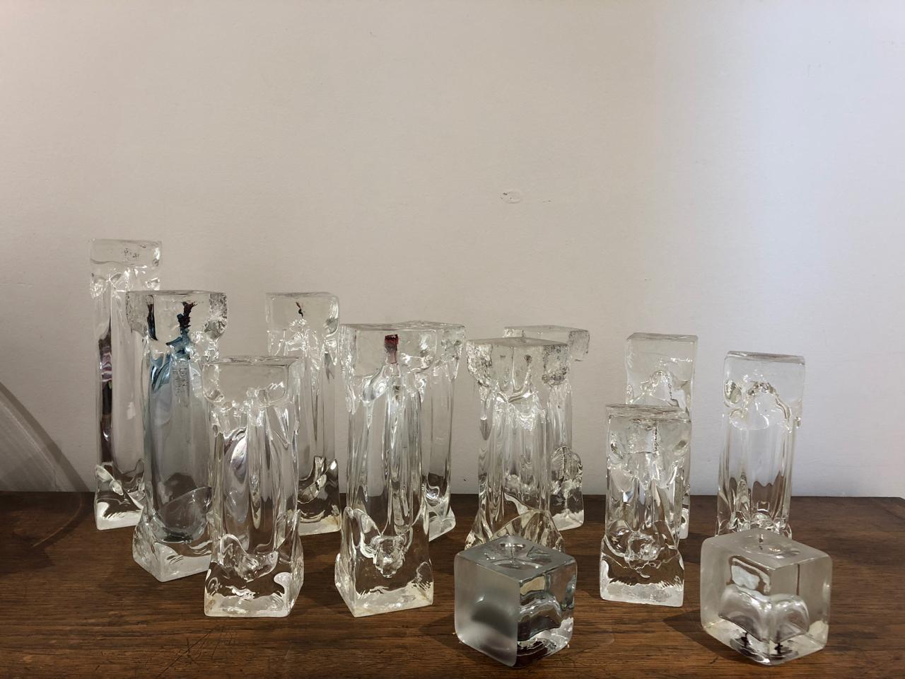 Mid-Century Modern Set of Glass Candlesticks or Sculptures