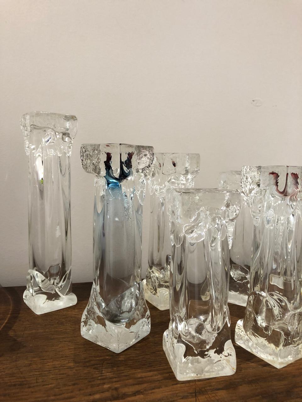 Italian Set of Glass Candlesticks or Sculptures