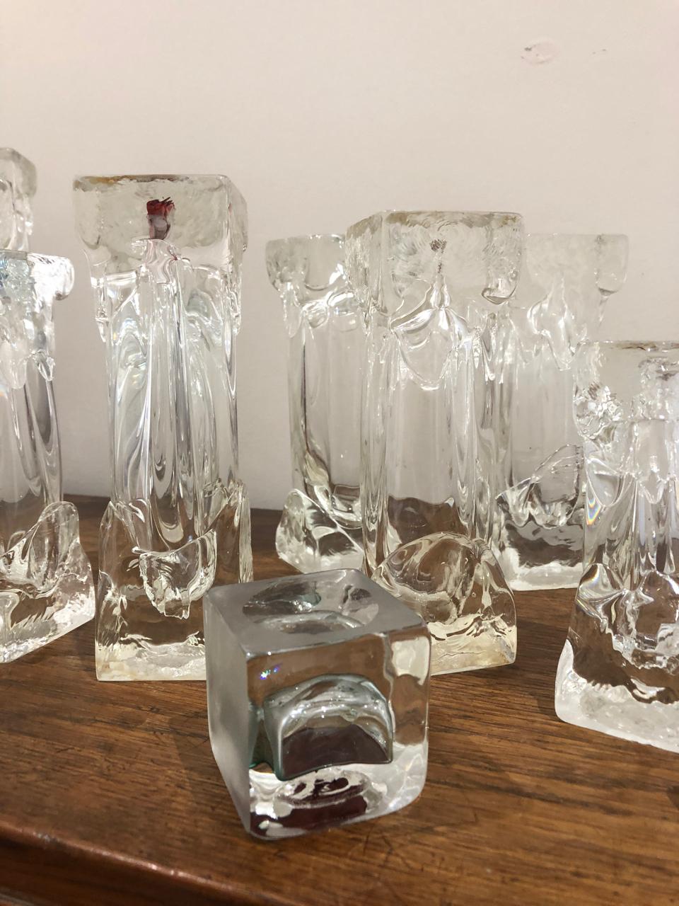 Set of Glass Candlesticks or Sculptures In Good Condition In Brooklyn, NY