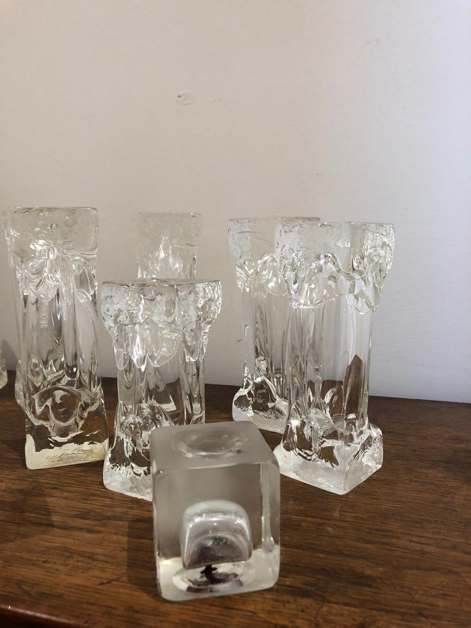 20th Century Set of Glass Candlesticks or Sculptures
