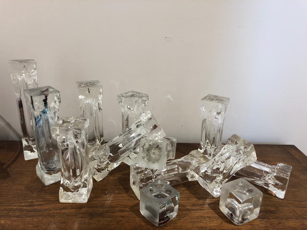 Set of Glass Candlesticks or Sculptures 1