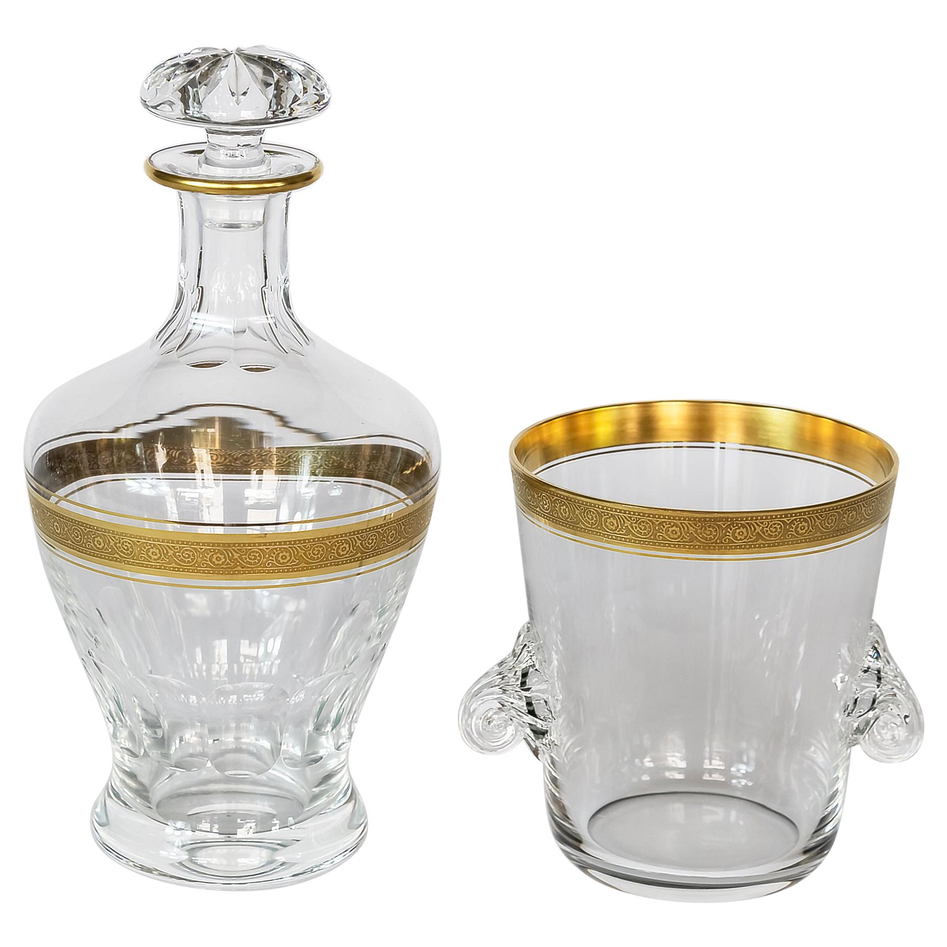 Set of Glass Carafe/Decanter and Ice Bucket Concord Collection by Theresiethal