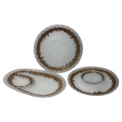 Set of Glass Culver Serving Pieces