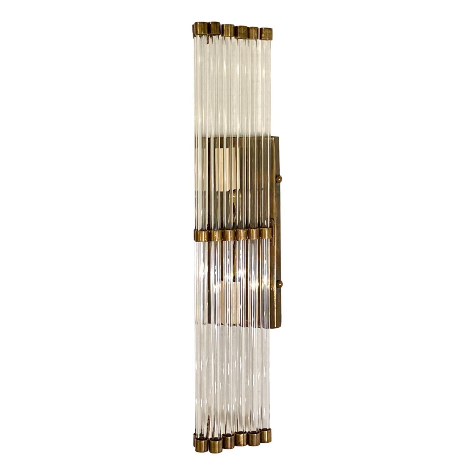 Set of Glass Rod Sconces, Sold per Pair In Good Condition In New York, NY