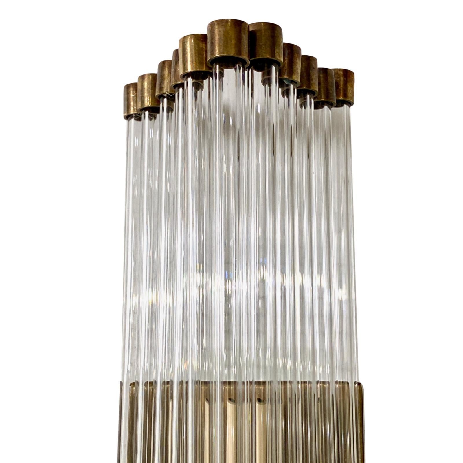 Mid-20th Century Set of Glass Rod Sconces, Sold Per Pair For Sale