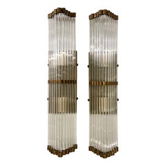 Set of Glass Rod Sconces, Sold per Pair