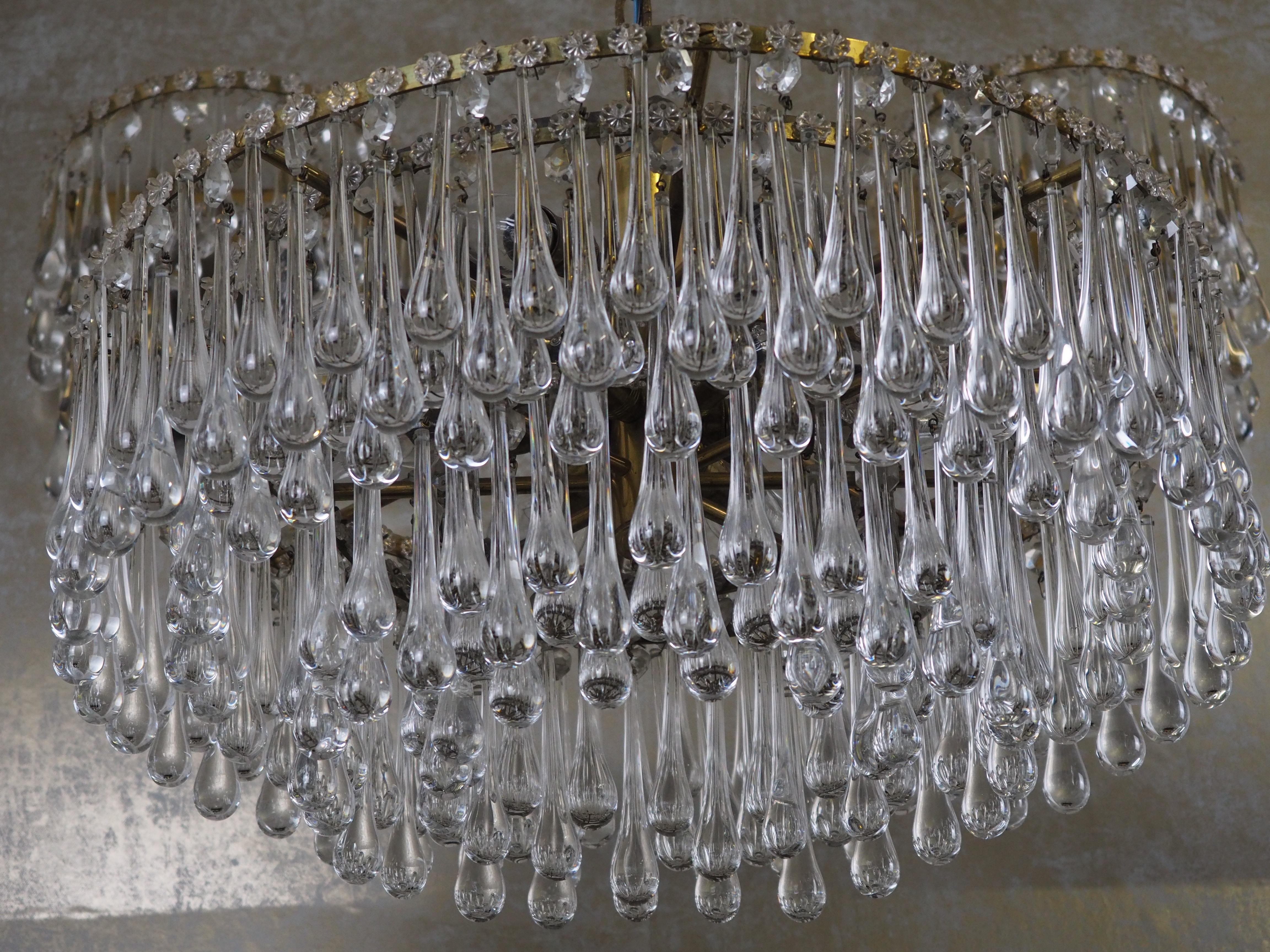 Mid-Century Murano Glass Tear Drop Light Fixtures, circa 1960s For Sale 7