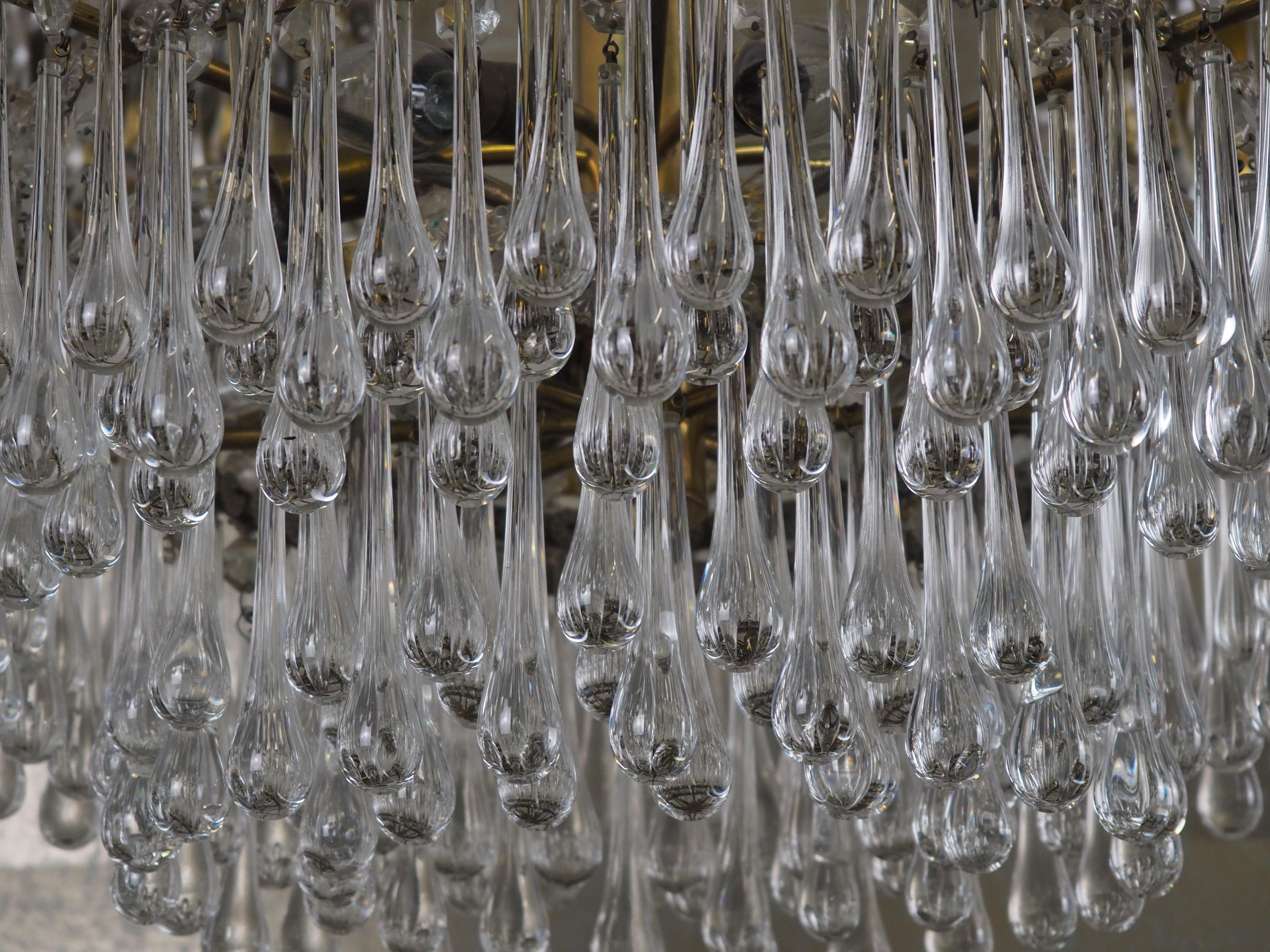 Mid-Century Murano Glass Tear Drop Light Fixtures, circa 1960s For Sale 8