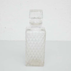 Set of Glass Whisky Bottles and Ice Bucket, circa 1950