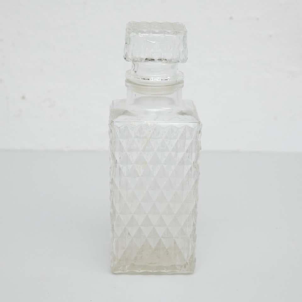 Spanish Set of Glass Whisky Bottles and Ice Bucket, circa 1950 For Sale