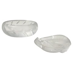 Vintage Set of Glass "Yseult" Bowl and Ashtray by Lalique, France