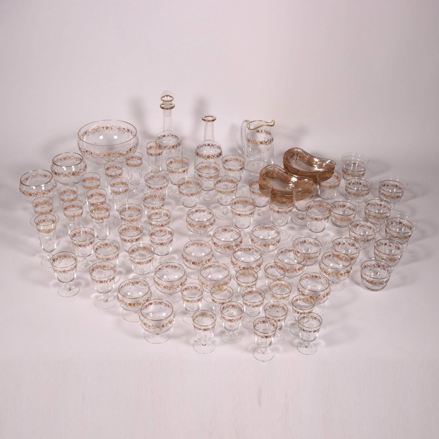 Mid-Century Modern Set Of Glasses Crystal Europe 20th Century