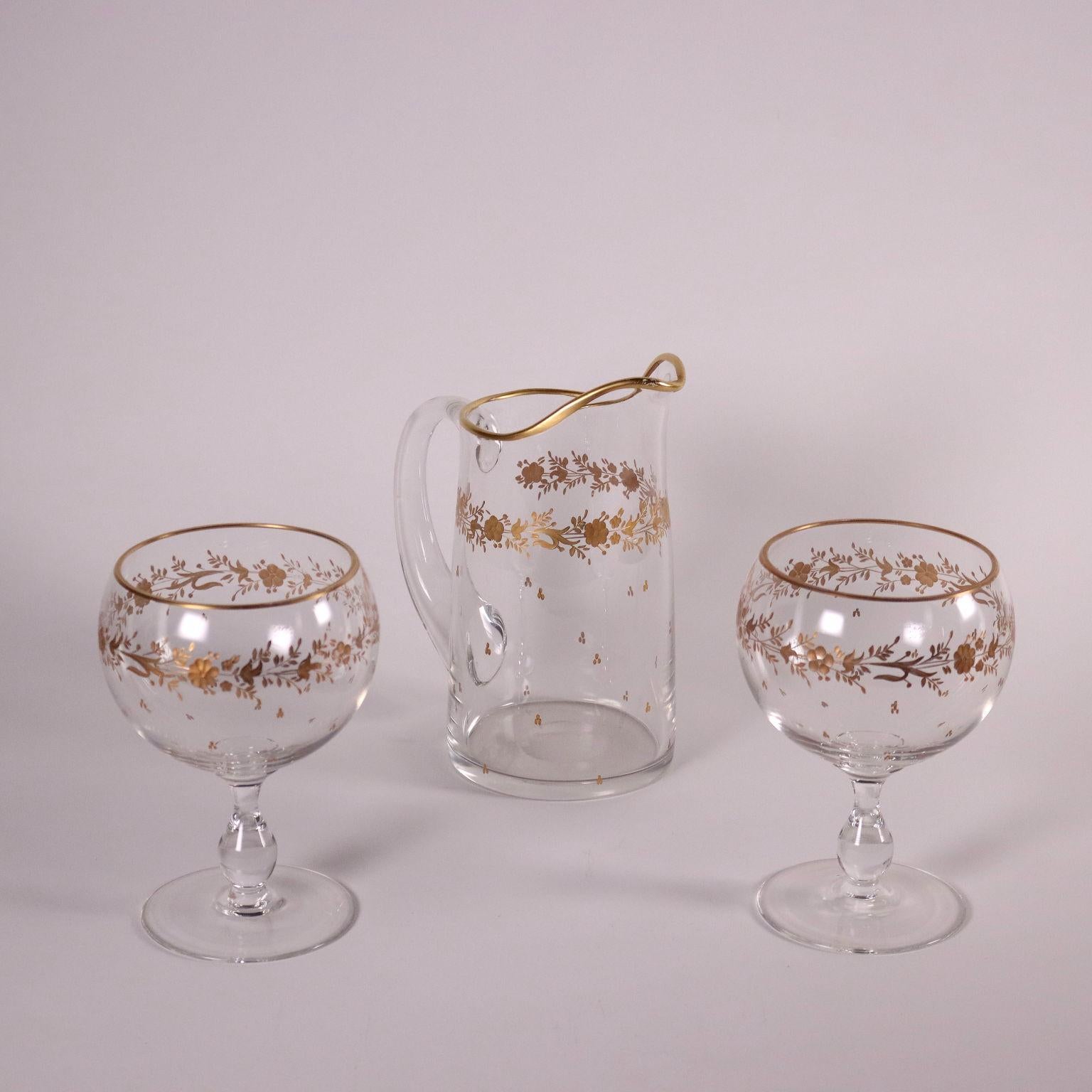 Set Of Glasses Crystal Europe 20th Century 1