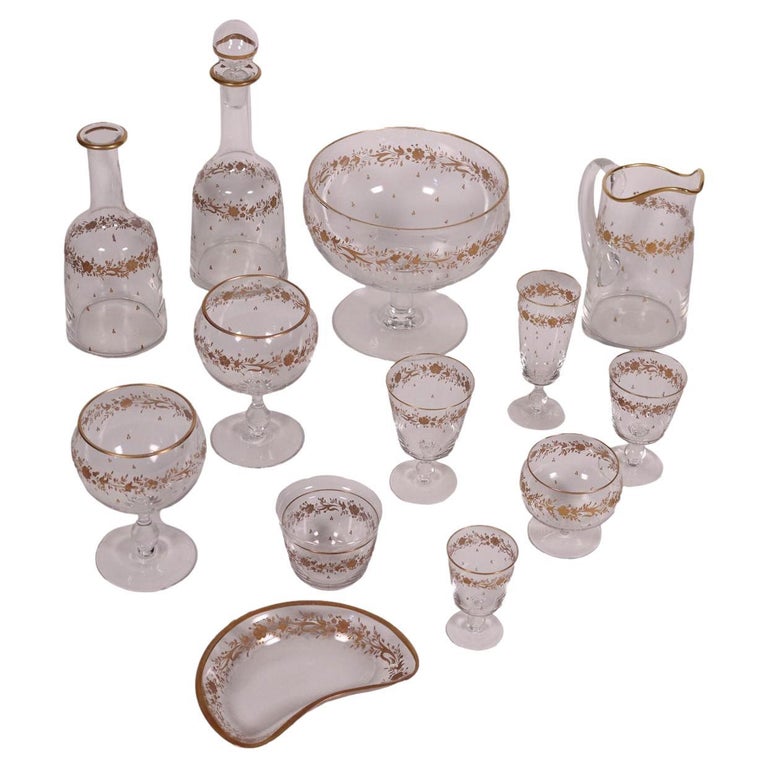 Set Of Glasses Crystal Europe 20th Century For Sale at 1stDibs