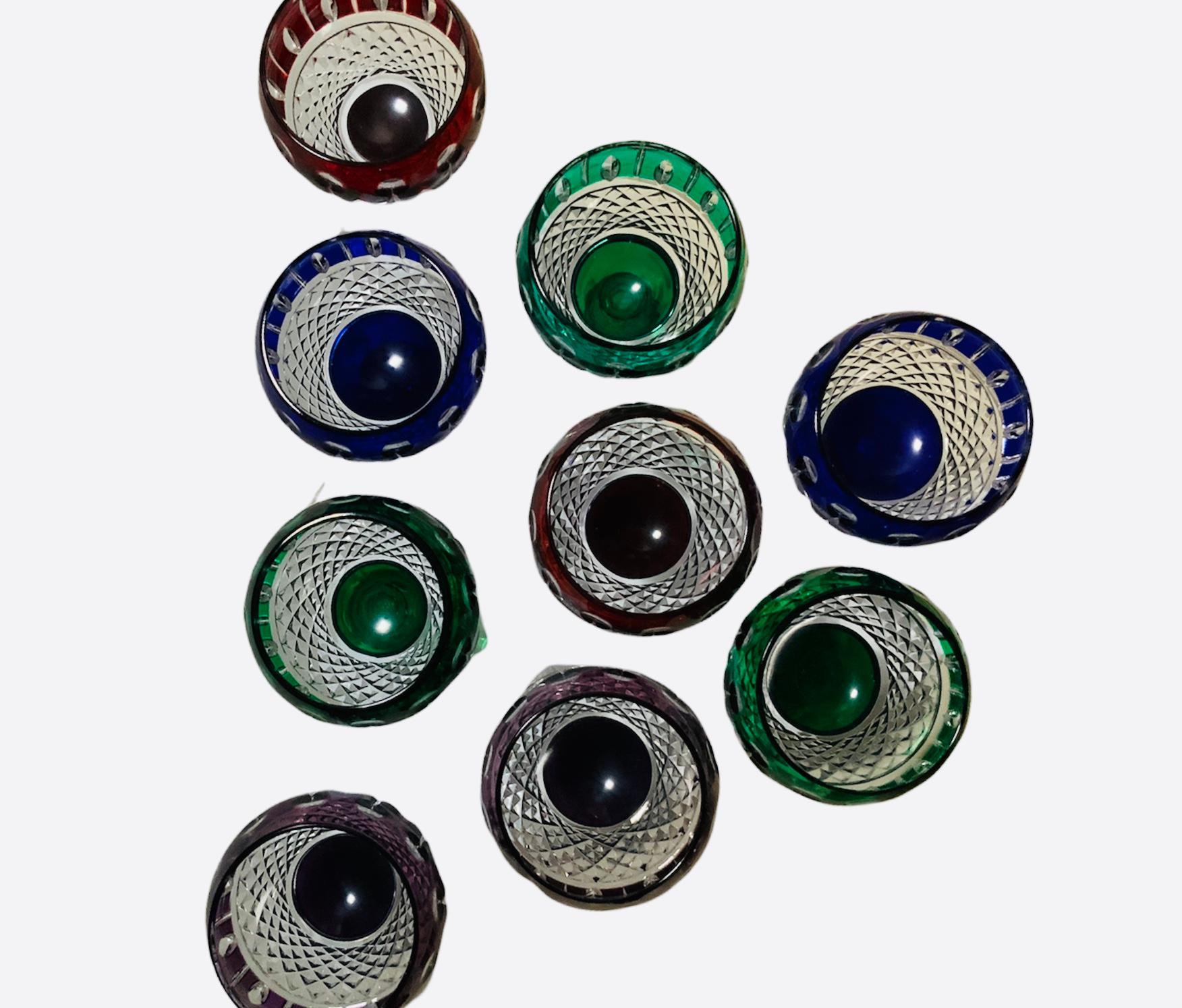 Set von neun Godinger King Louis-Weingläsern aus geschliffenem Kristall mit Hock-Muster (Ungarisch) im Angebot