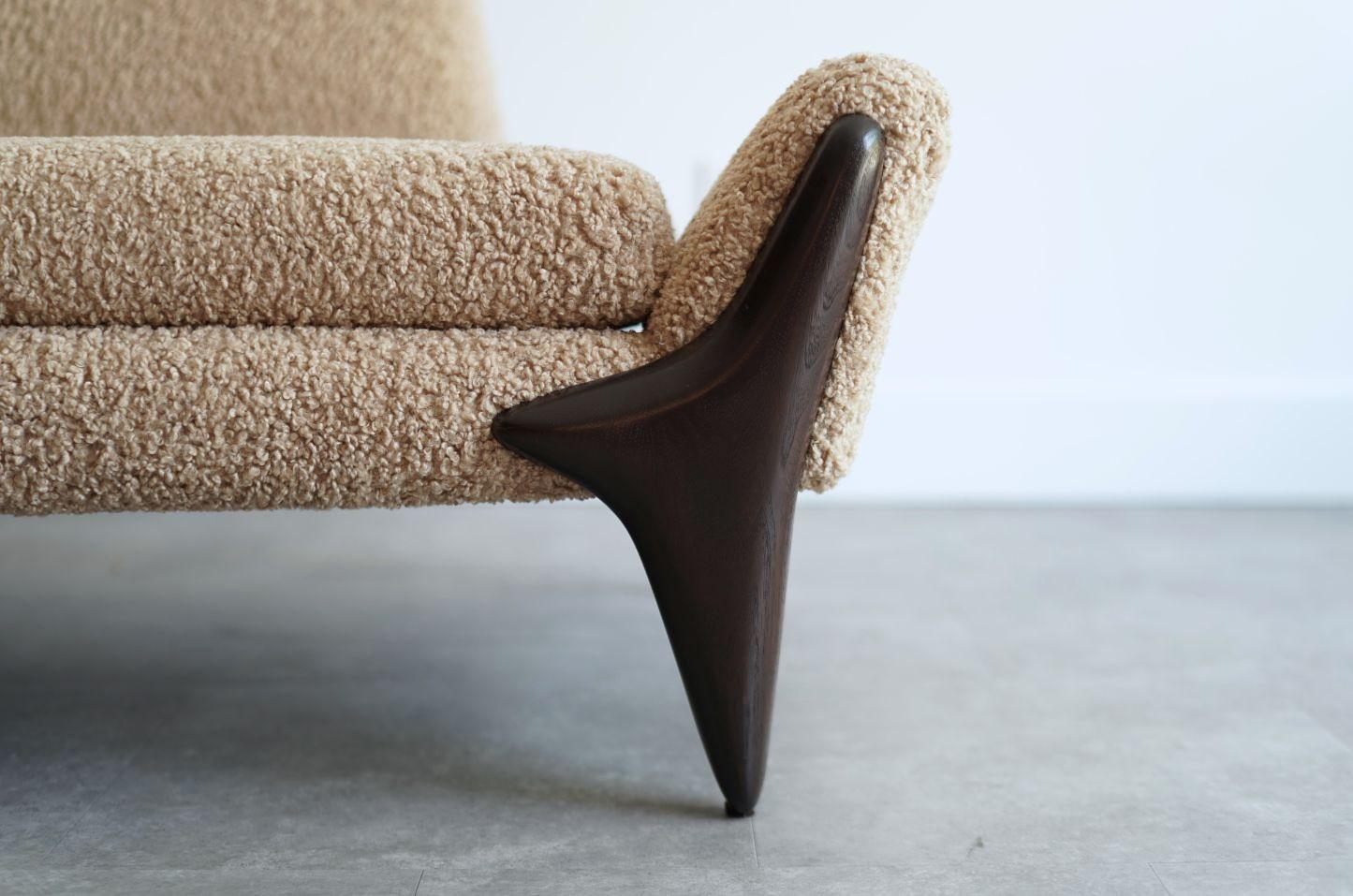 Bouclé Set of Gondola Sofas by Adrian Pearsall, C. 1950s For Sale