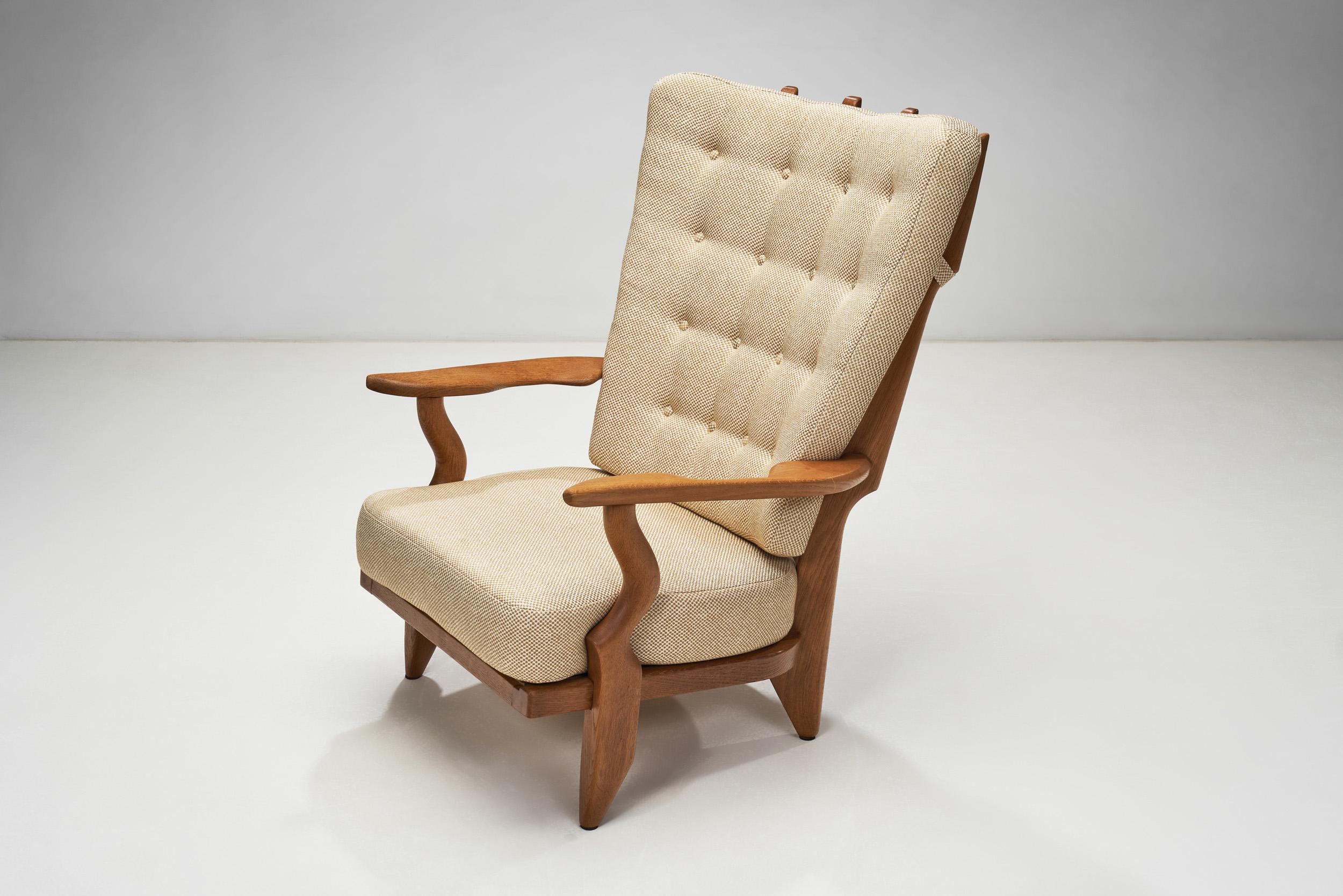 Mid-20th Century Set of “Grand Repos” Lounge Chairs by Guillerme et Chambron, France 1950s