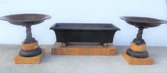 Set of Grand Tour Empire Bronze Tazza and a Coffer on Sienna Marble Bases