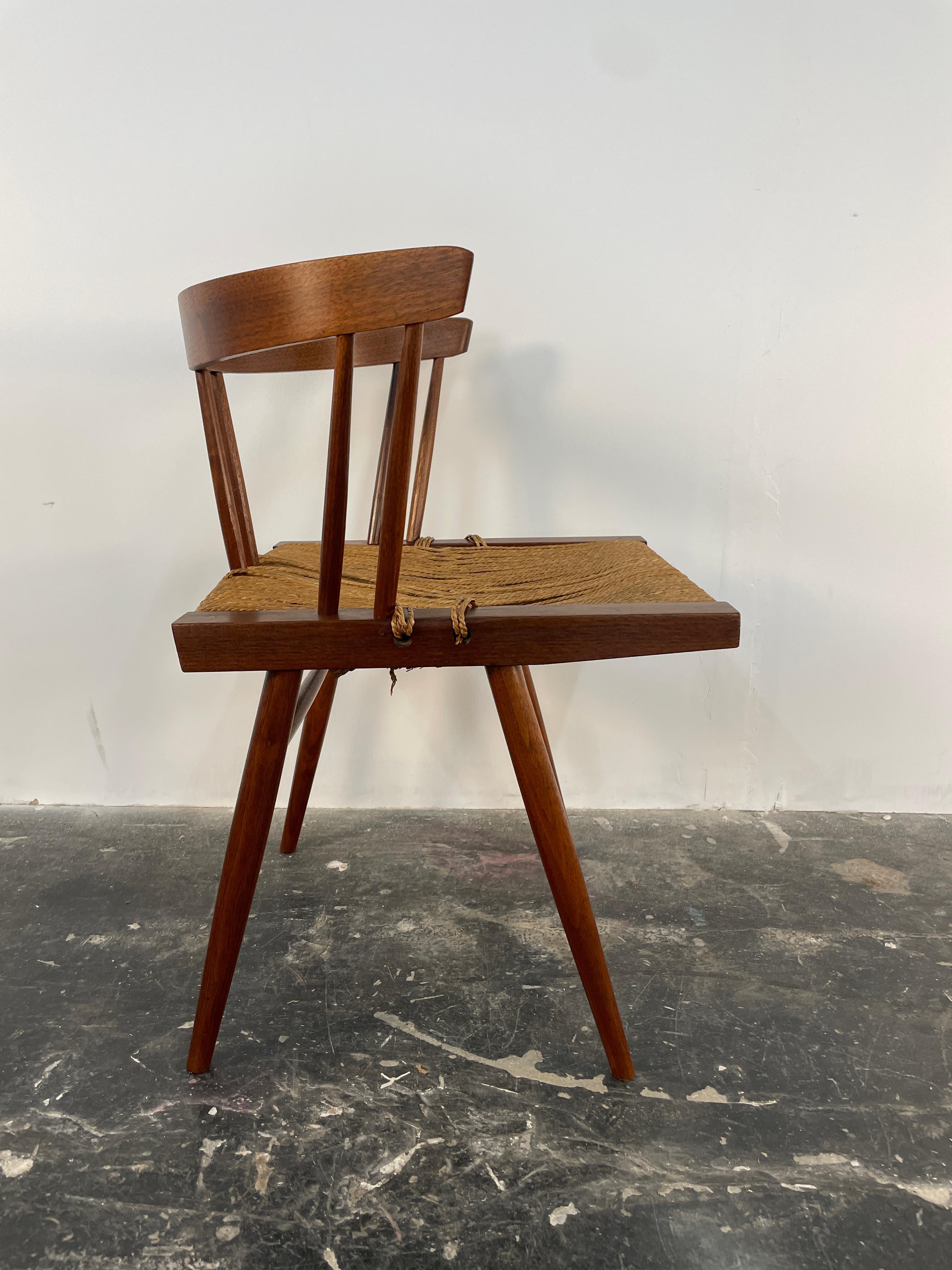 American Set of Grass Seated Chairs and Stool by George Nakashima, Circa 1960s
