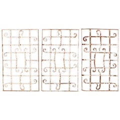 Set of Greek Style Architectural Iron Window Grills