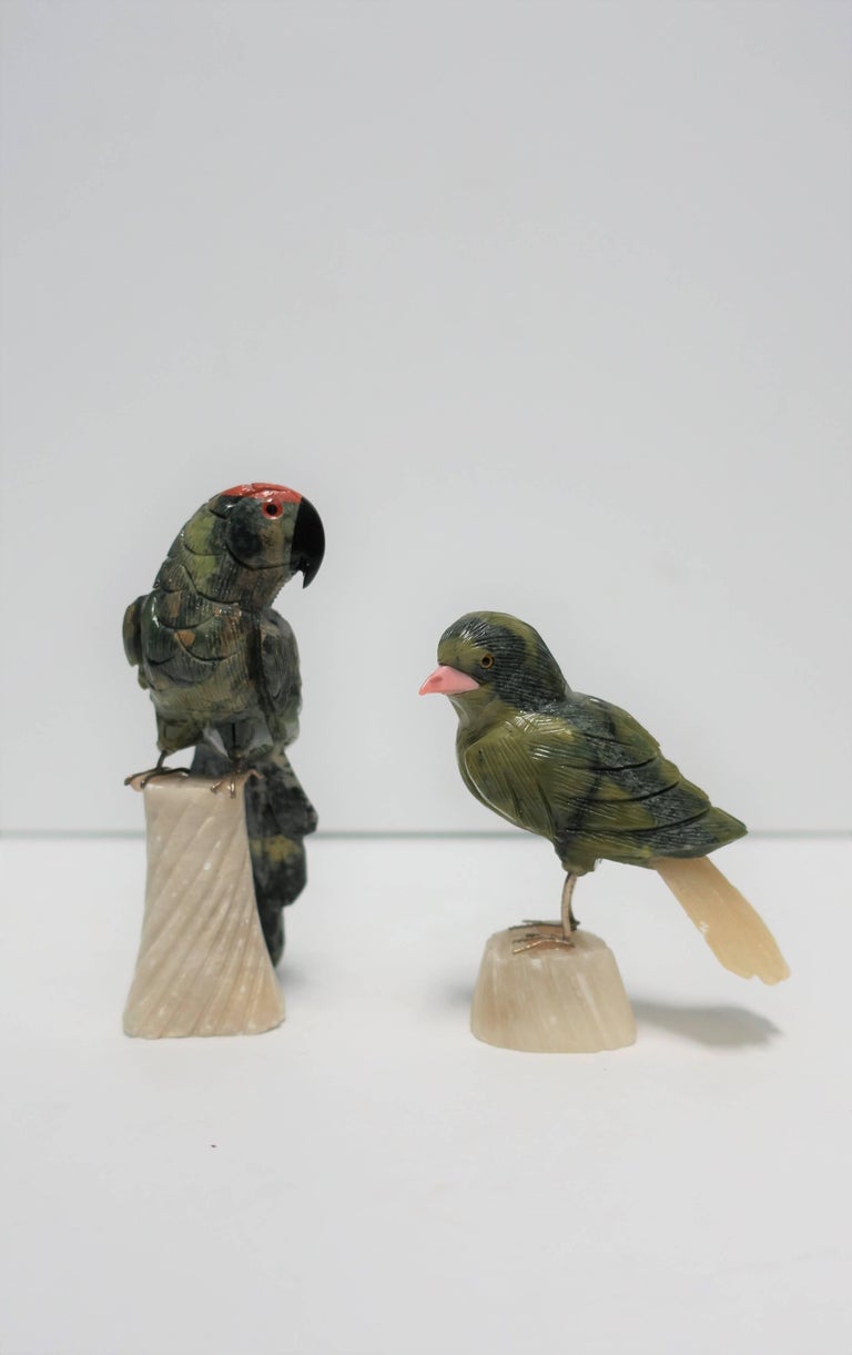Set Of Onyx Birds Or Parrots