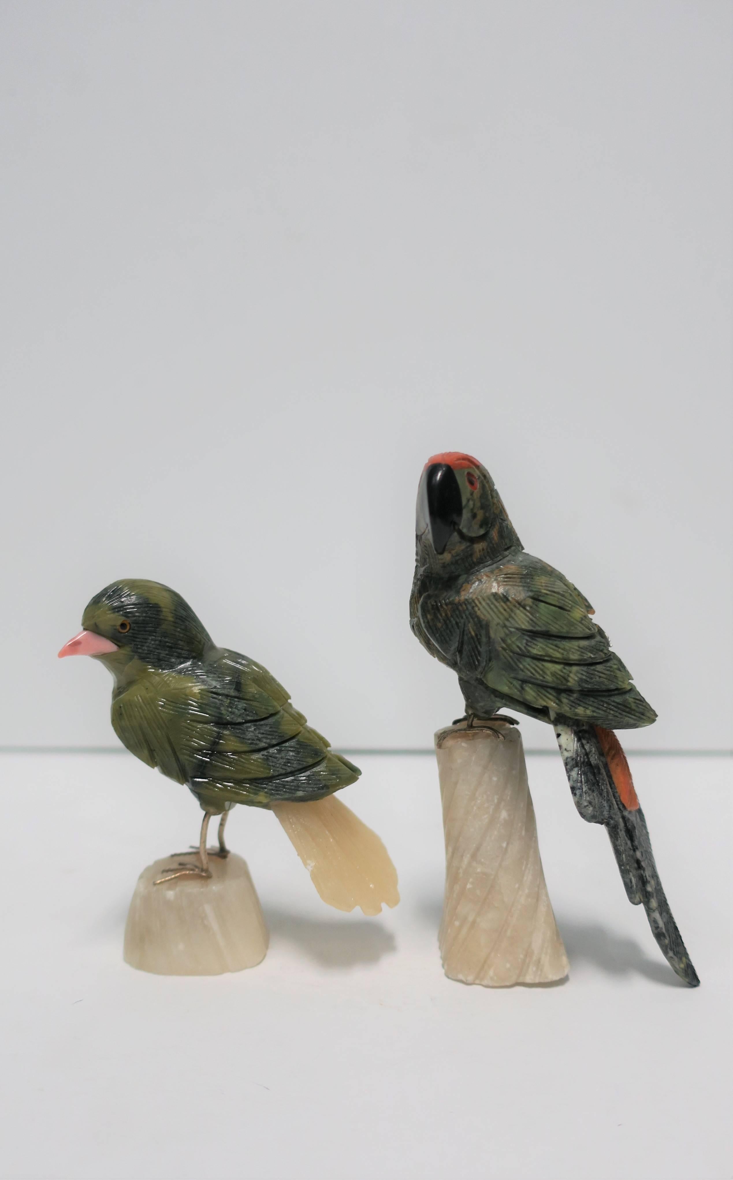 Marble and Stone Parrot and Finch Birds 1