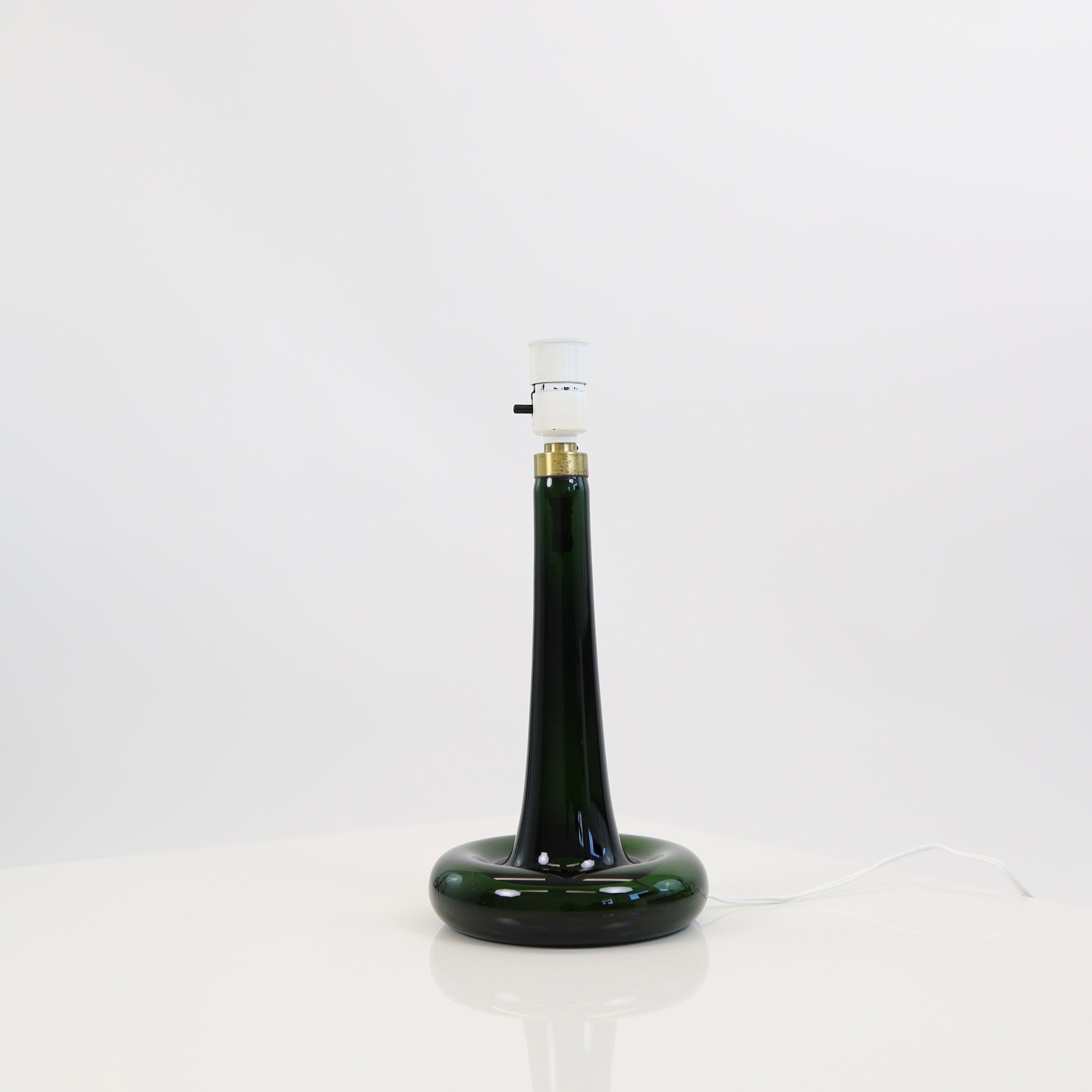 Set of Green Glass Desk Lamps by Michael Bang for Holmegaard, 1970s, Denmark For Sale 3