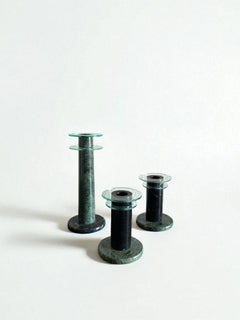 Set of Green Vintage Candle Holders