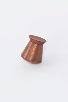 Contemporary Hand Made Copper Containers Patinated Finish