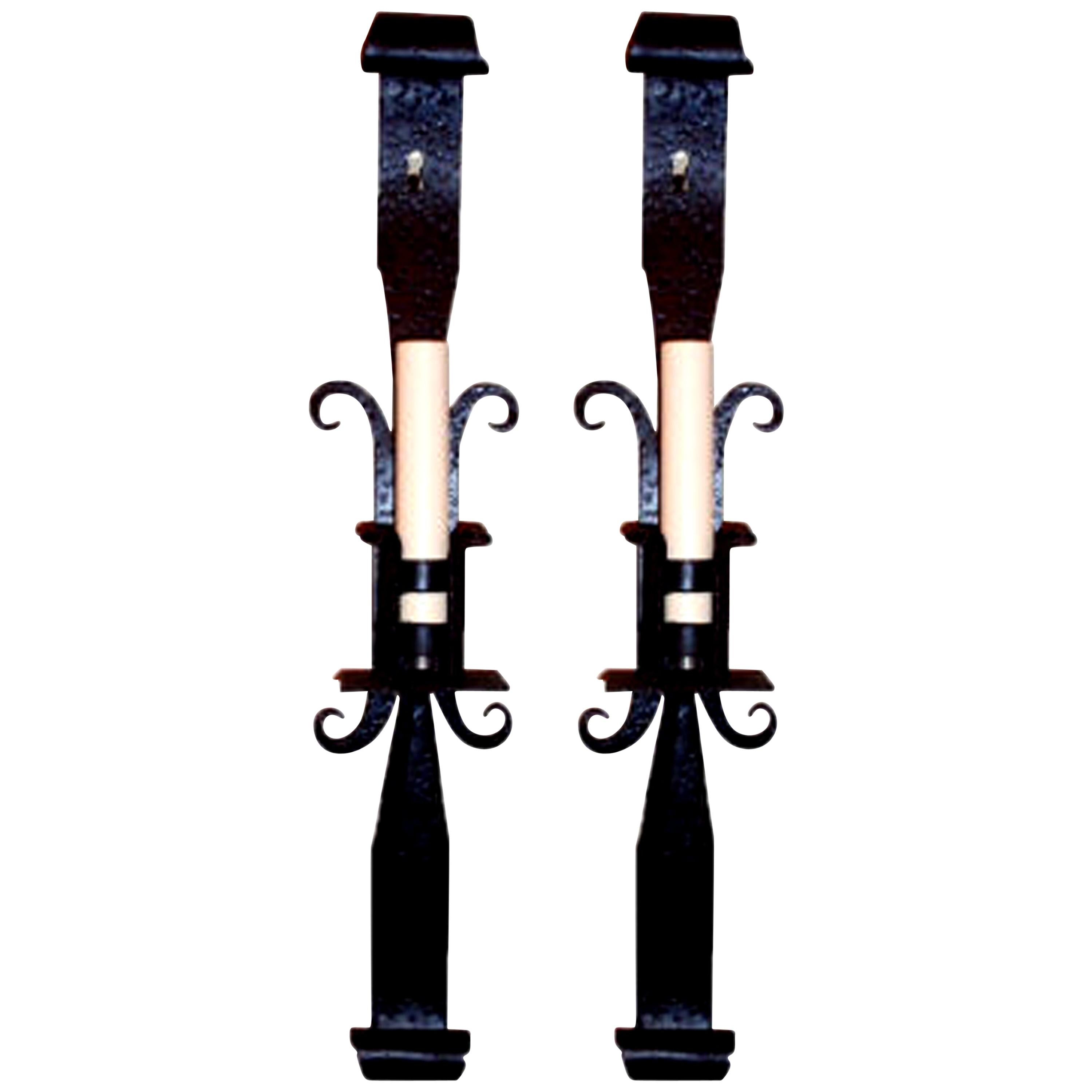 Set of Hammered Iron Sconces, Sold in Pairs For Sale