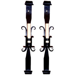 Set of Hammered Iron Sconces, Sold in Pairs
