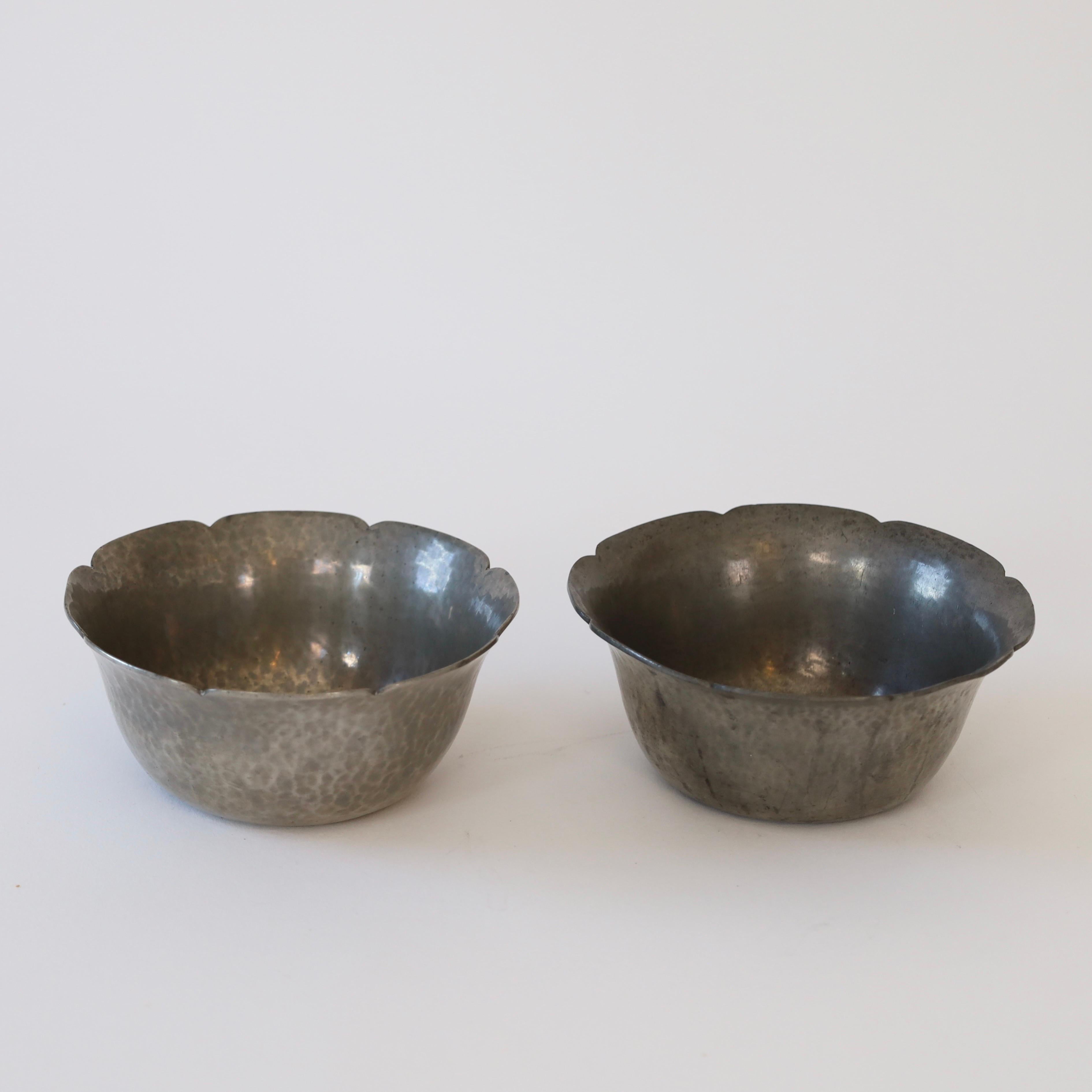 Early 20th Century Set of hammered pewter bowls by Just Andersen, 1920s, Denmark For Sale