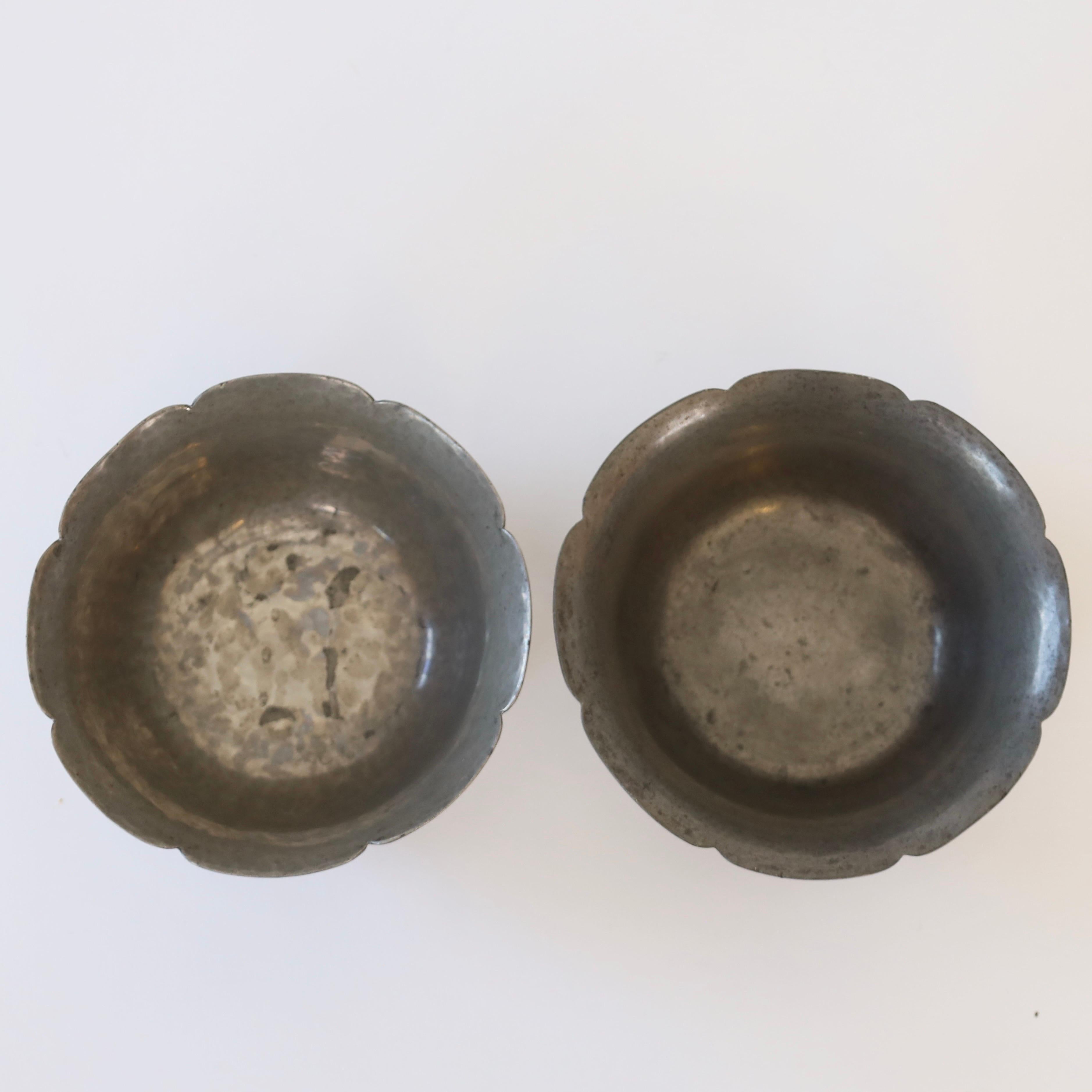 Pewter Set of hammered pewter bowls by Just Andersen, 1920s, Denmark For Sale