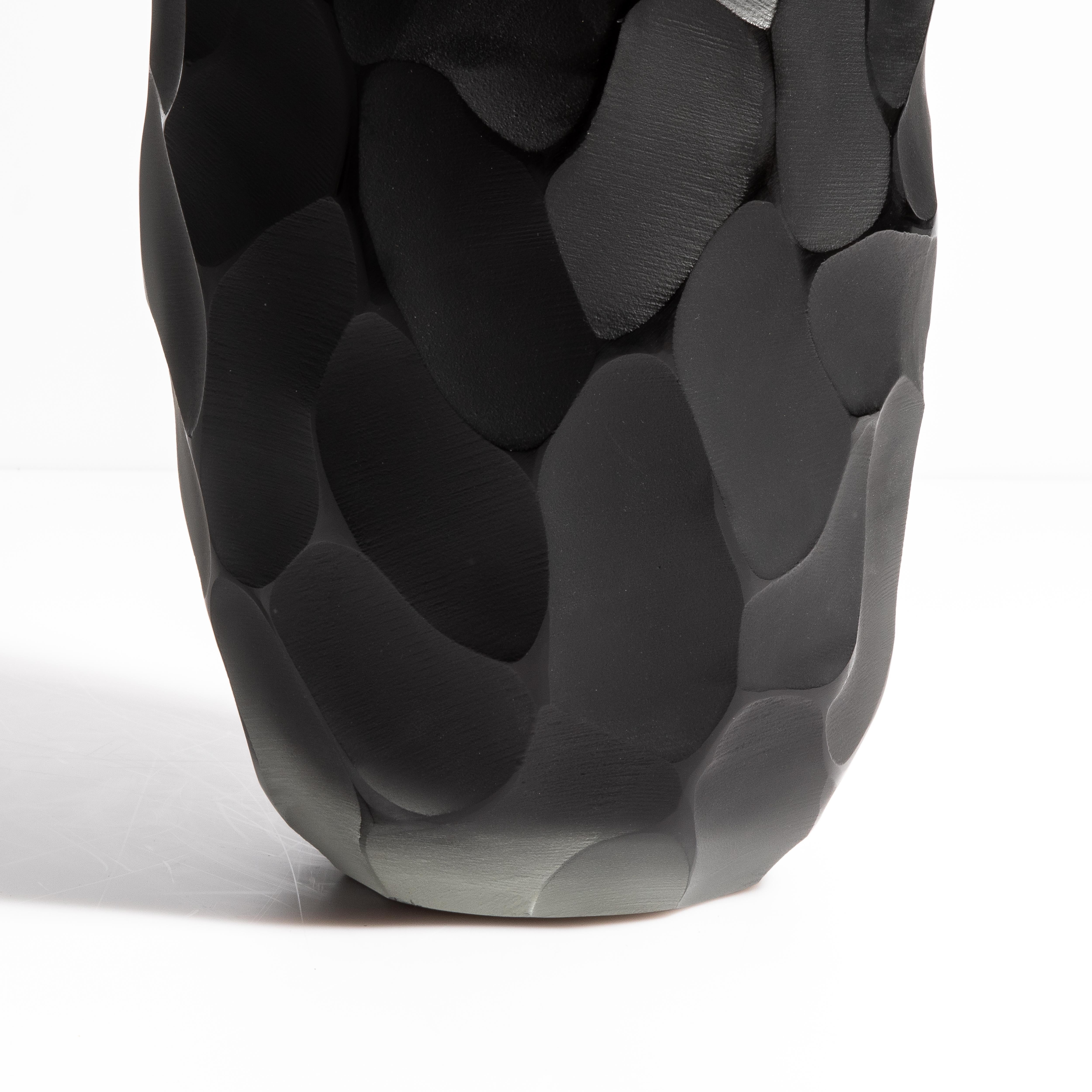 XXIe siècle et contemporain Ensemble de vases de lune Murano soufflés à la main en noir de jais en vente