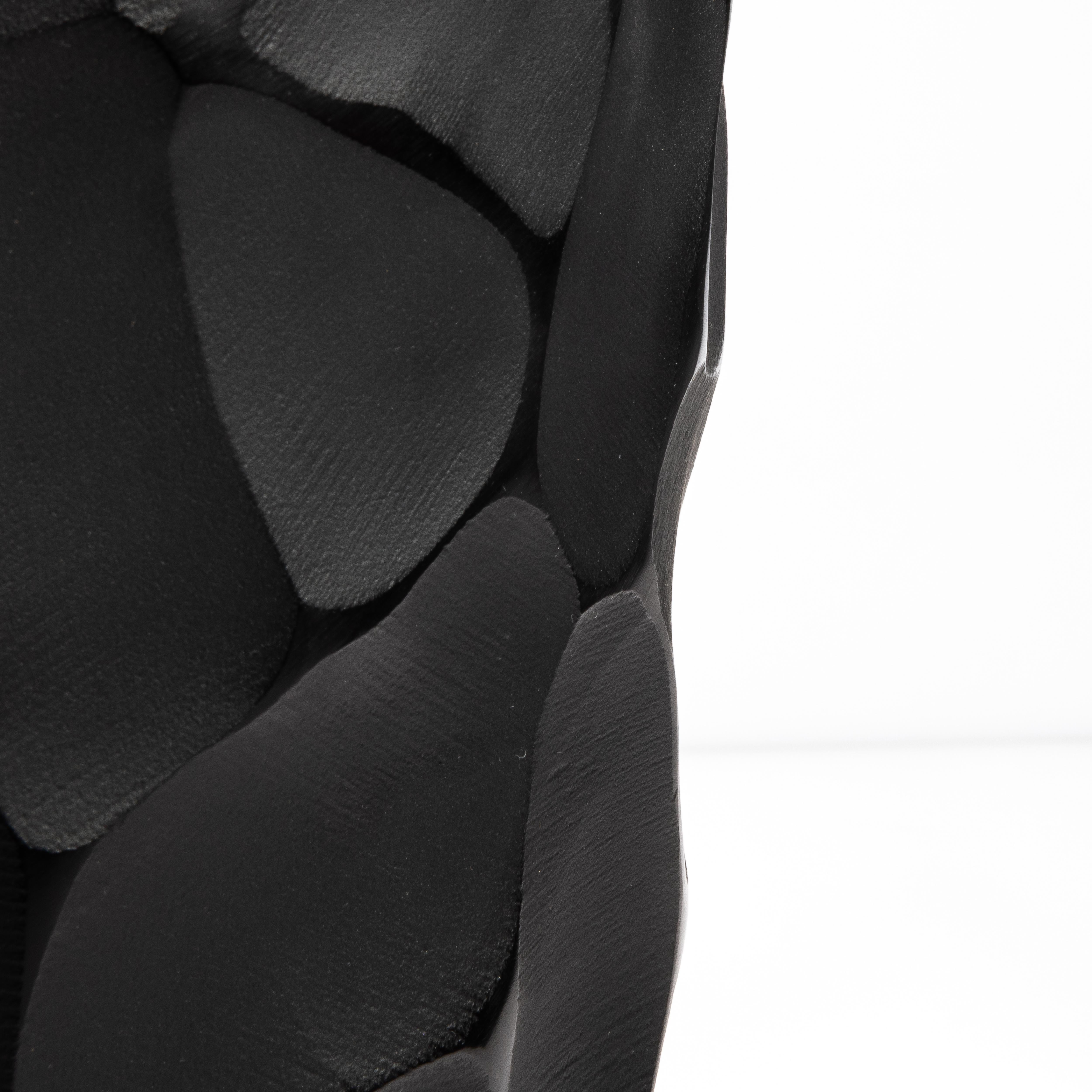 Ensemble de vases de lune Murano soufflés à la main en noir de jais en vente 1