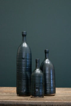 Set of Hand-Crafted Ceramic Vases, Mid-20th Century, 1950s