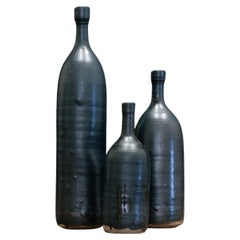 Set of Hand-Crafted Ceramic Vases, Mid-20th Century, 1950s