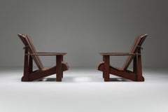 Set of Hand-Crafted Garden Adirondack Lounge Chairs