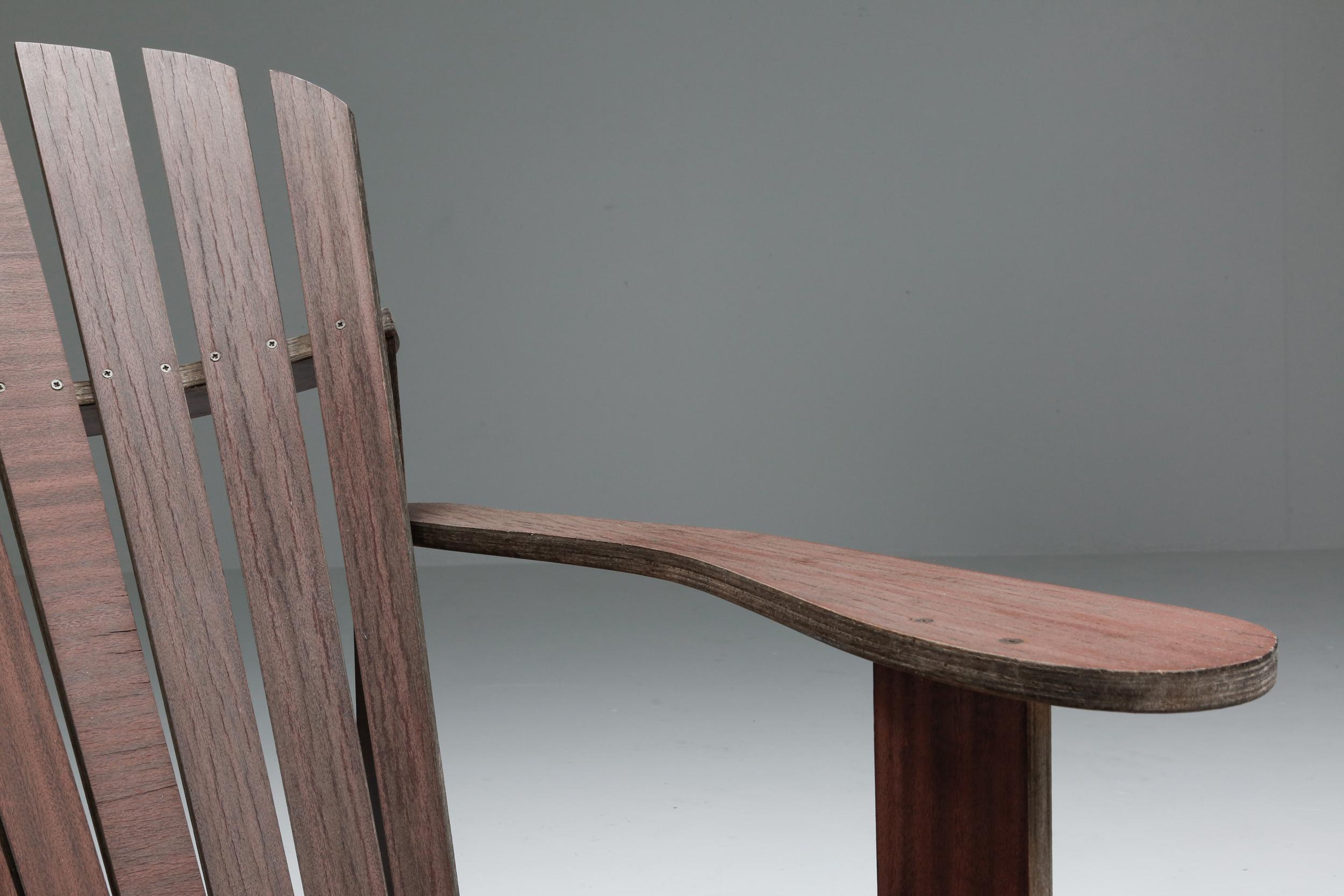 Set of Hand-Crafted Garden Adirondack Lounge Chairs 2